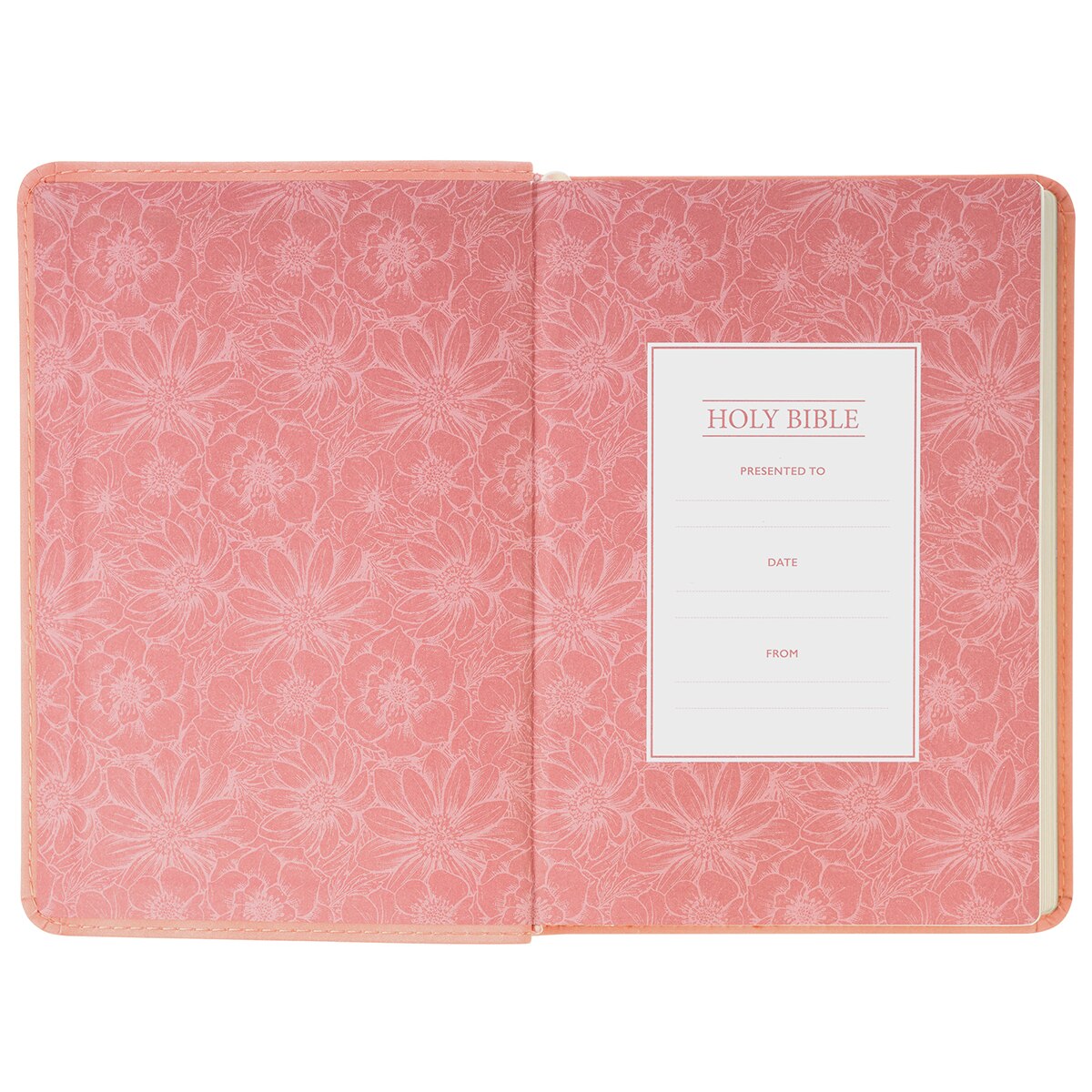Coral Dawn Floral Large Print Compact King James Version Bible 