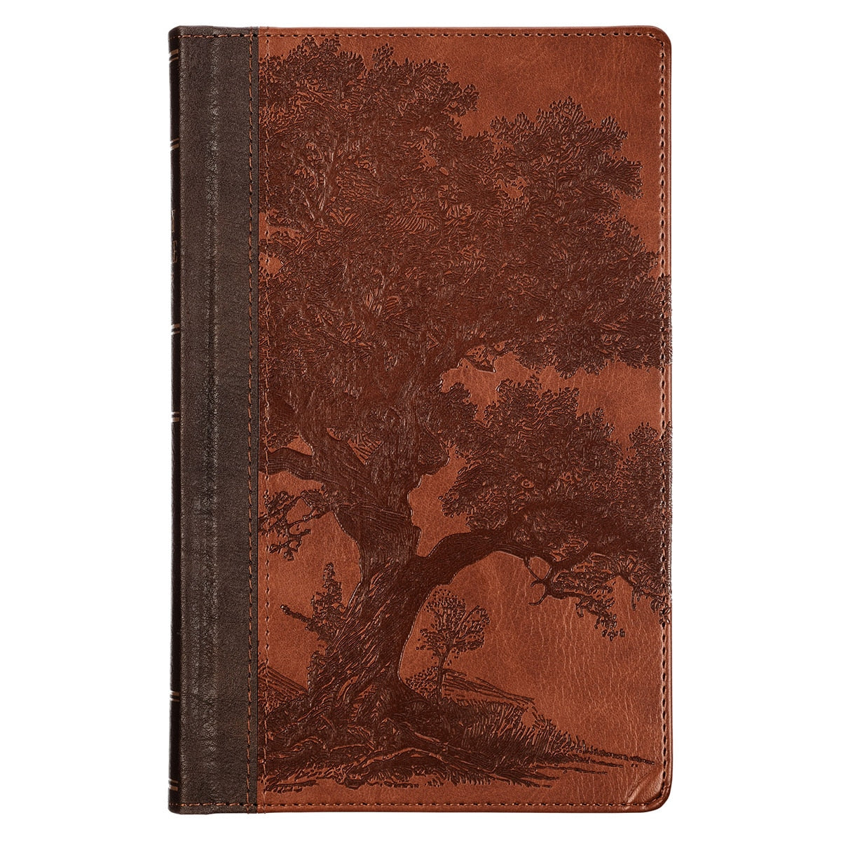 Rooted Brown Faux Leather Hardcover Standard-size Giant Print King James Version Bible with Thumb Index