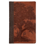 Rooted Brown Faux Leather Hardcover Standard-size Giant Print King James Version Bible with Thumb Index