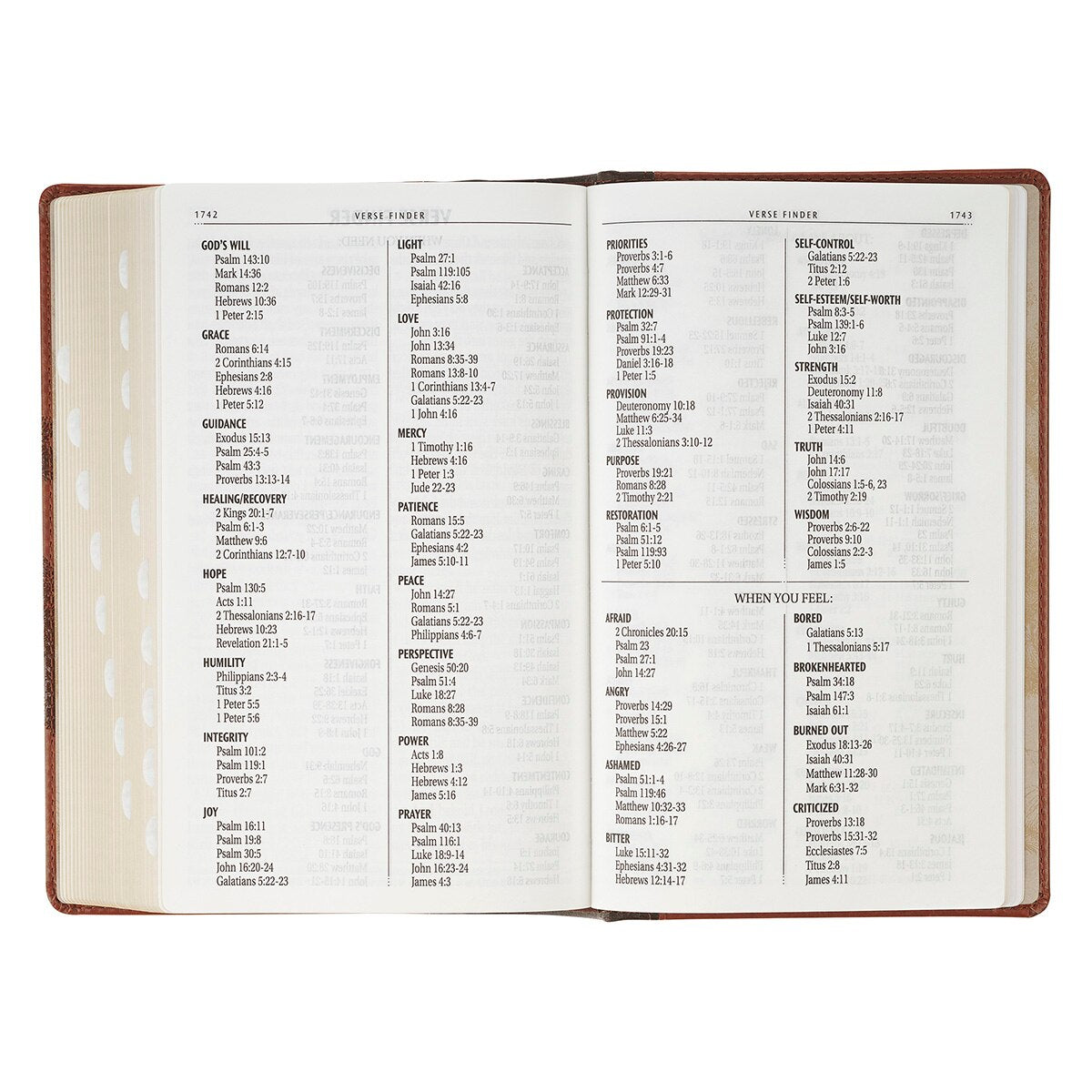 Rooted Brown Faux Leather Hardcover Standard-size Giant Print King James Version Bible with Thumb Index