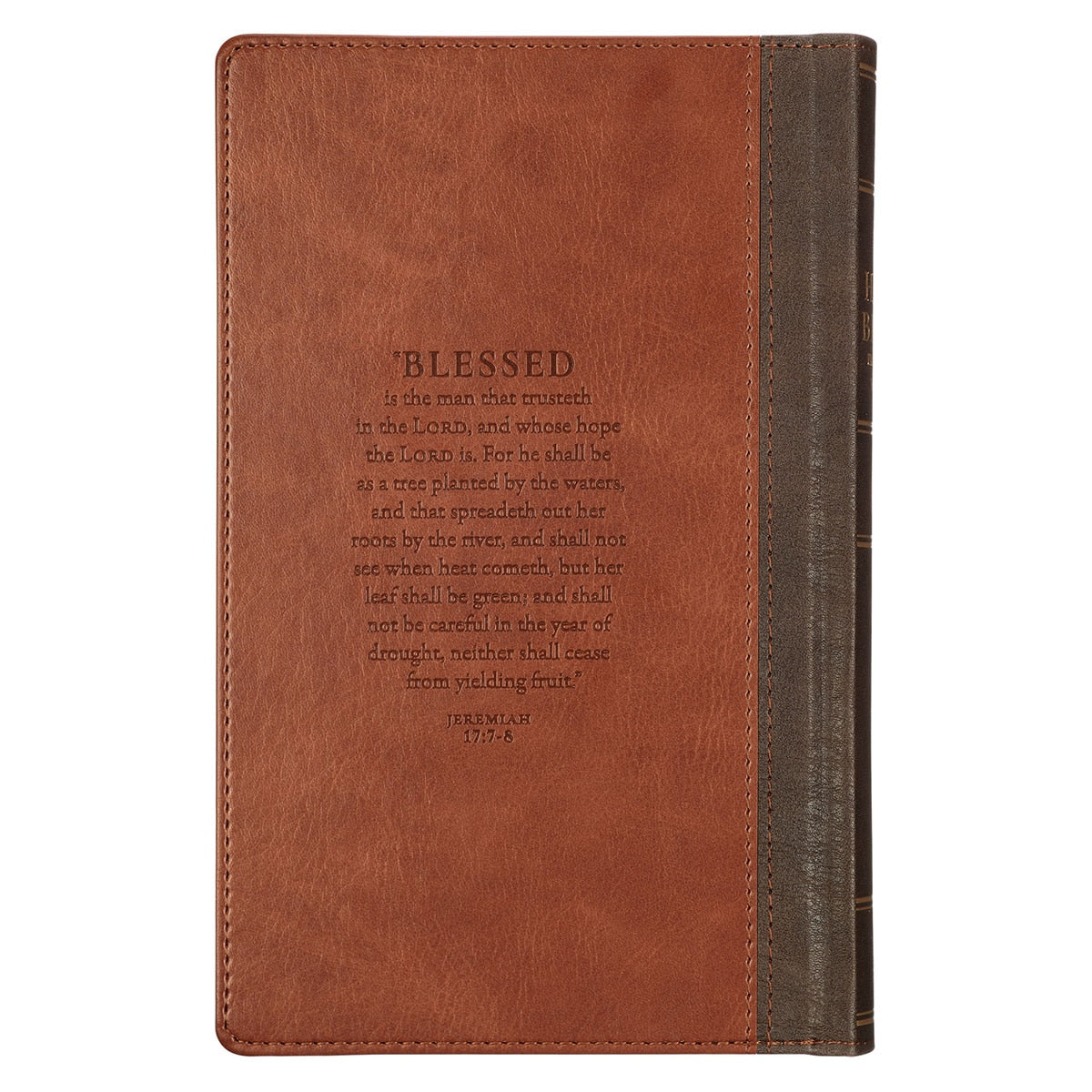 Rooted Brown Faux Leather Hardcover Standard-size Giant Print King James Version Bible with Thumb Index