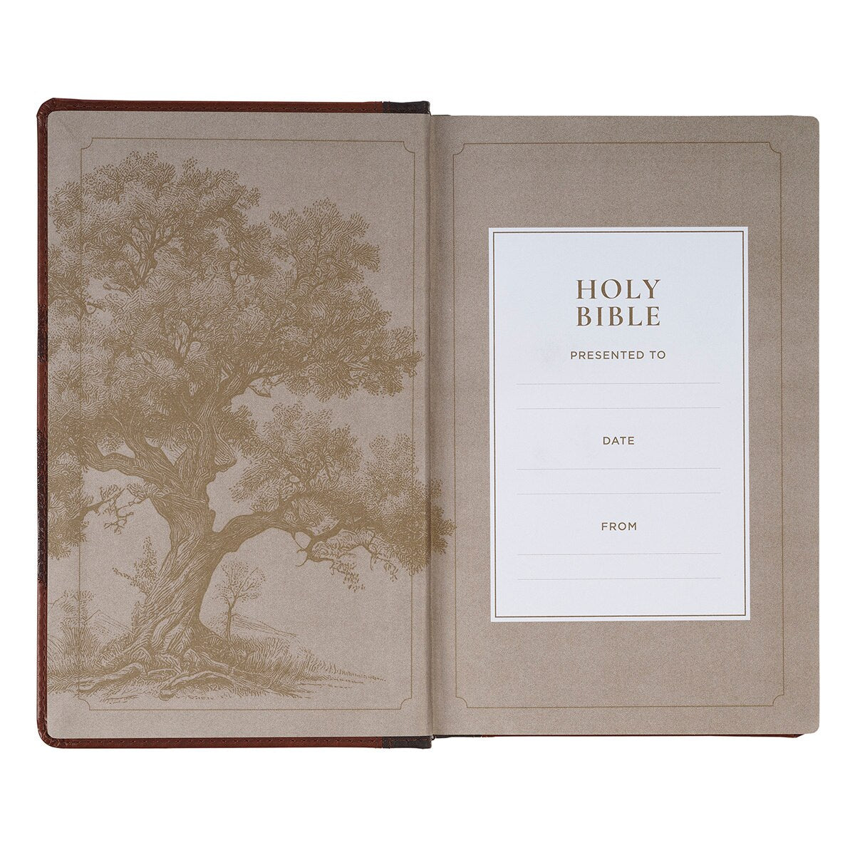 Rooted Brown Faux Leather Hardcover Standard-size Giant Print King James Version Bible with Thumb Index