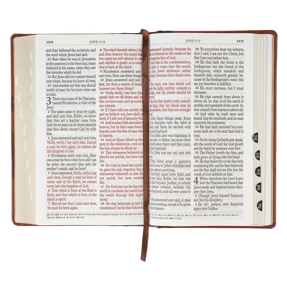 Rooted Brown Faux Leather Hardcover Standard-size Giant Print King James Version Bible with Thumb Index