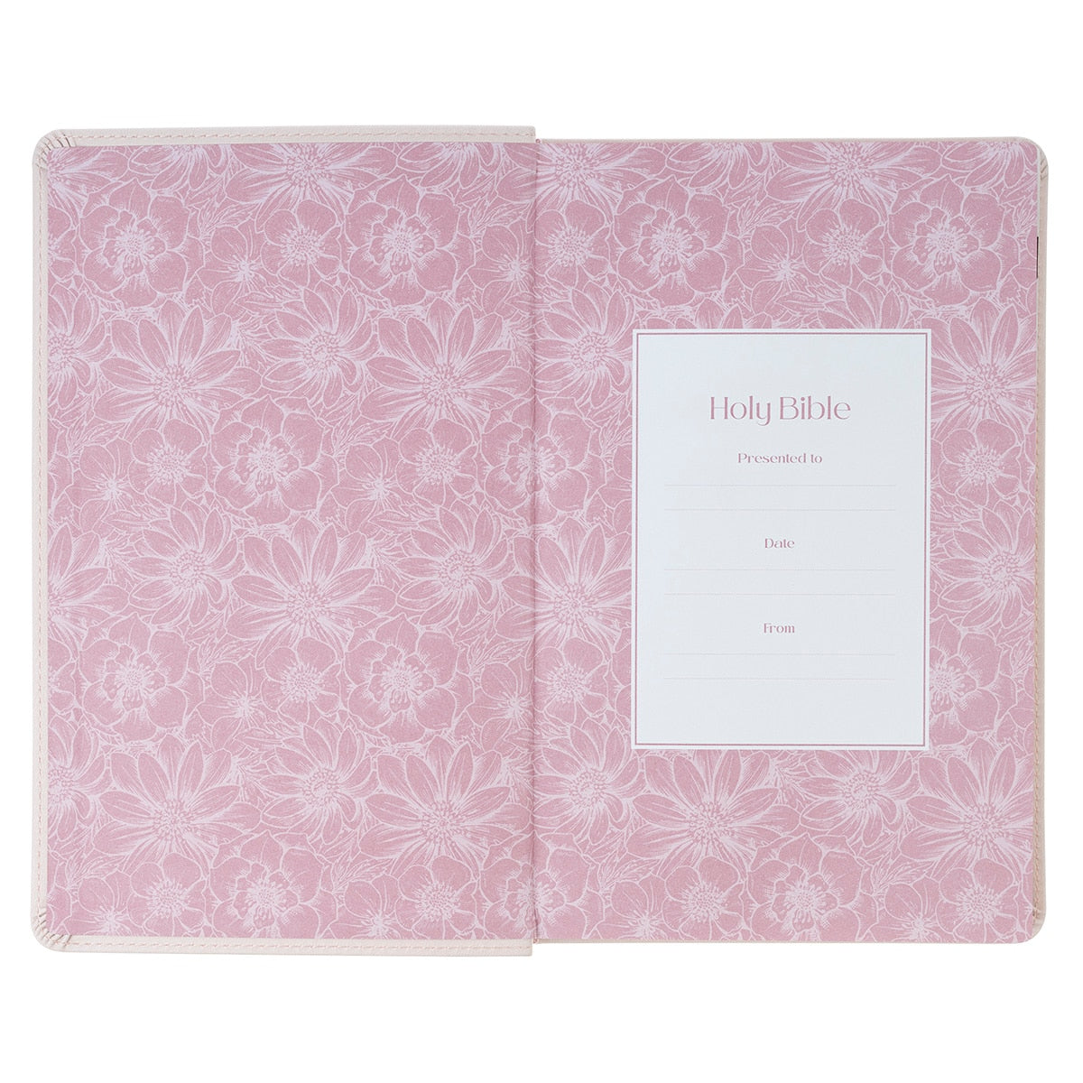 Blush Floral Faux Leather Standard-size Giant Print KJV Bible Thumb Index