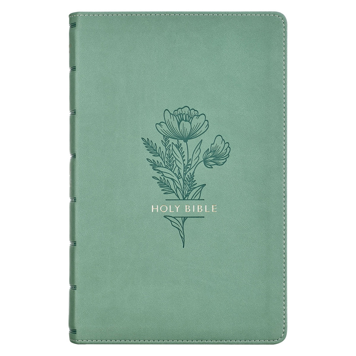 Teal Floral Faux Leather Giant Print Standard-size King James Version Bible with Thumb Index