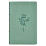Teal Floral Faux Leather Giant Print Standard-size King James Version Bible with Thumb Index