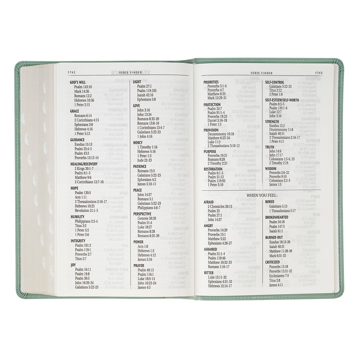 Teal Floral Faux Leather Giant Print Standard-size King James Version Bible with Thumb Index