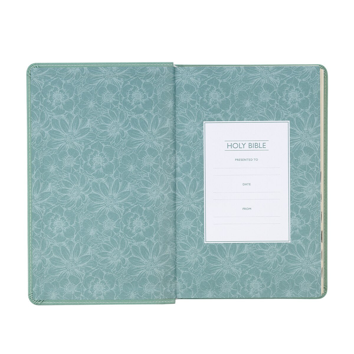 Teal Floral Faux Leather Giant Print Standard-size King James Version Bible with Thumb Index