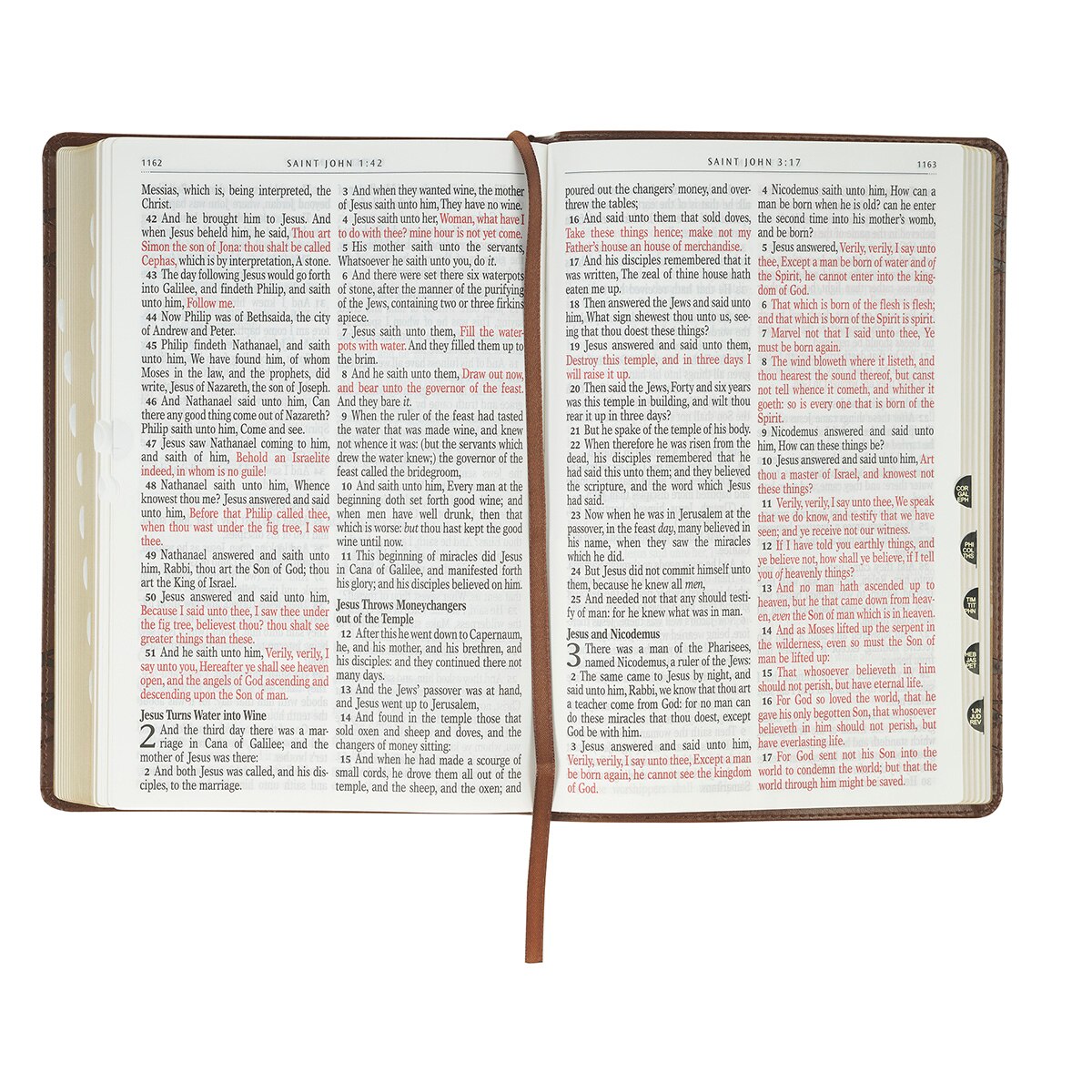 Brown Crown of Thorns Giant Print Full-size King James Version Bible with Thumb Index