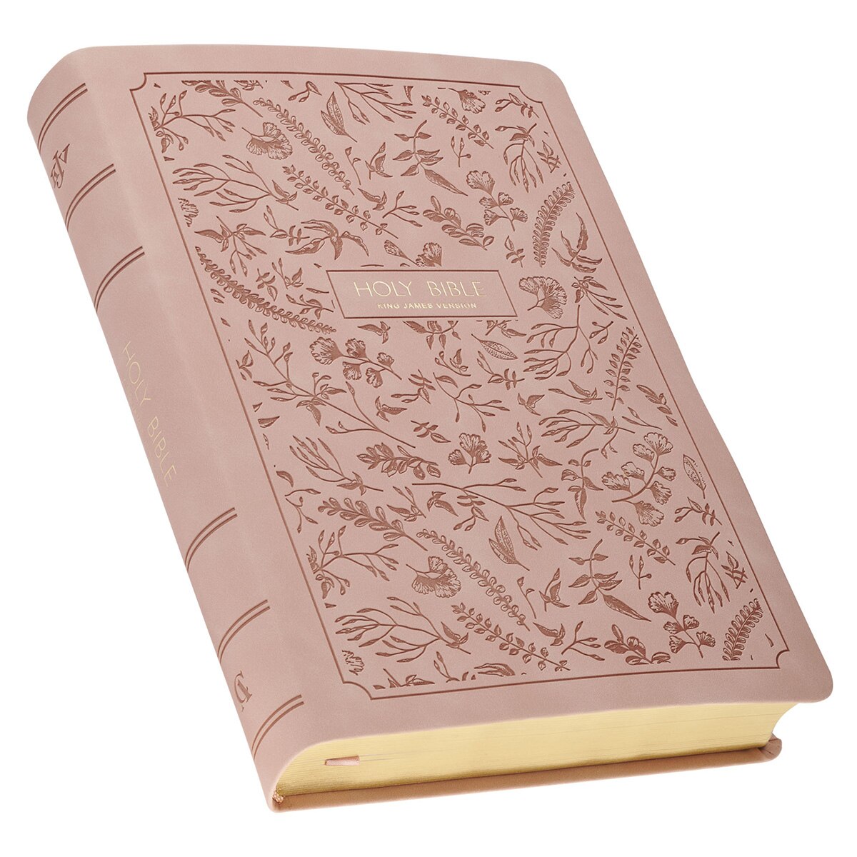 Blush Pink Floral Giant Print Full-size King James Version Bible with Thumb Index