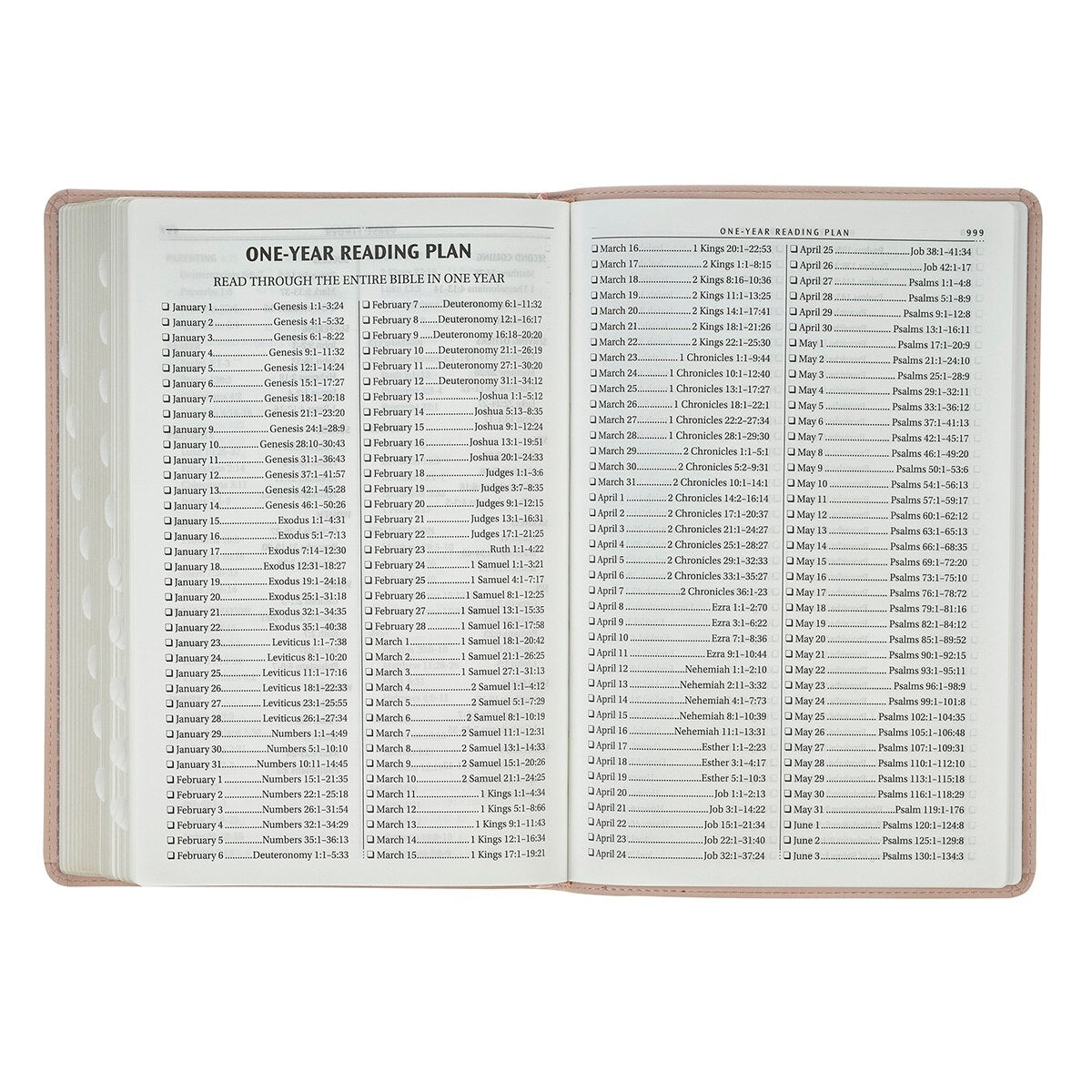 Pink Floral Faux Leather Large Print Thinline King James Version Bible with Thumb Index