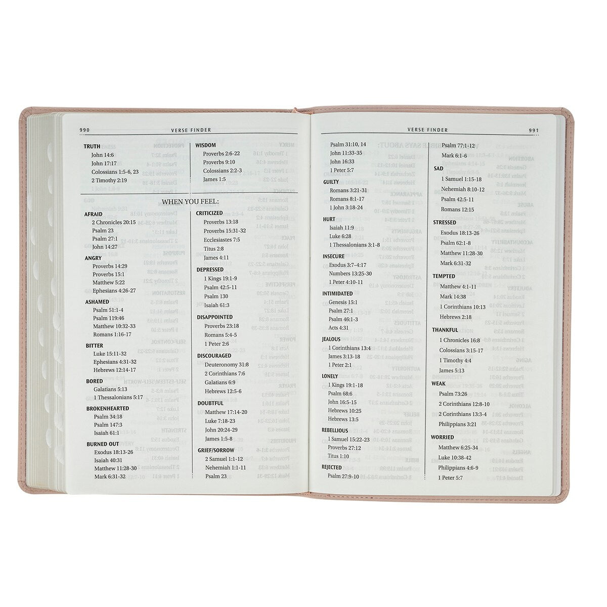 Pink Floral Faux Leather Large Print Thinline King James Version Bible with Thumb Index