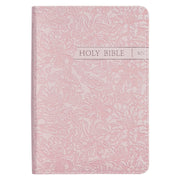 Blush Rose Faux Leather Floral King James Version Pocket Bible
