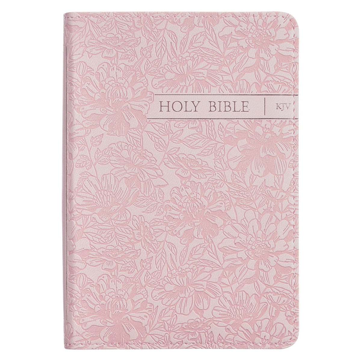 Blush Rose Faux Leather Floral King James Version Pocket Bible