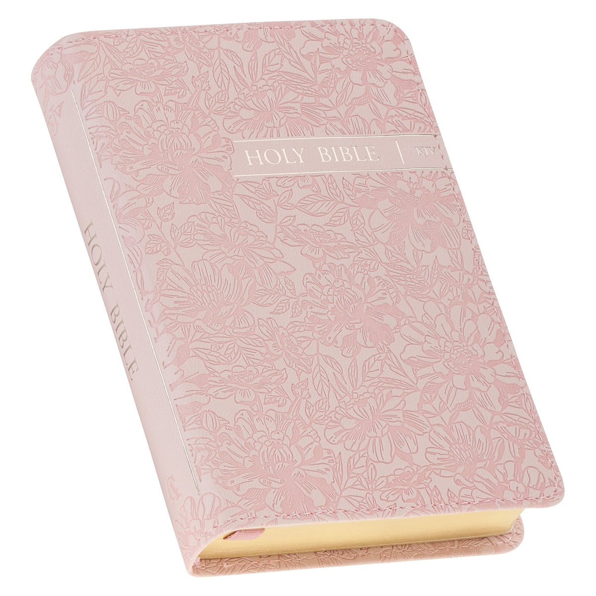 Blush Rose Faux Leather Floral King James Version Pocket Bible