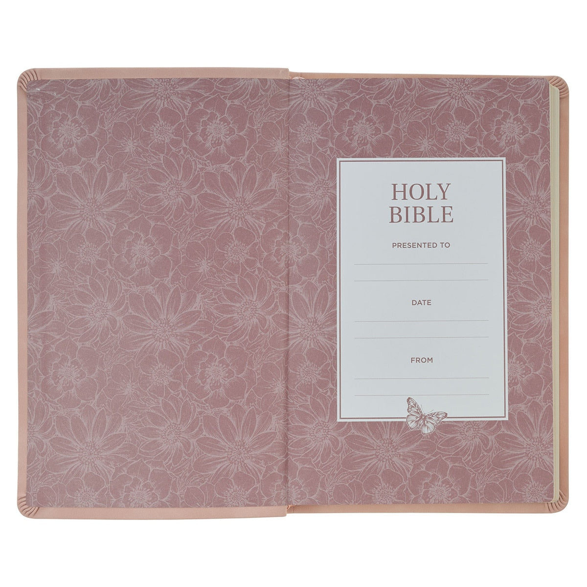 Dusty Pink Floral Faux Leather King James Version Gift Edition Bible