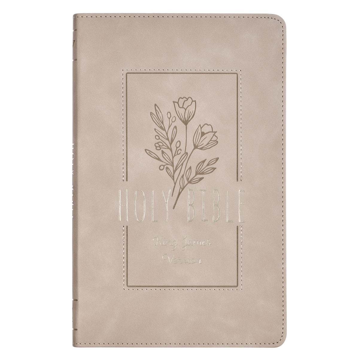 Taupe Floral Faux Leather King James Version Gift Edition Bible