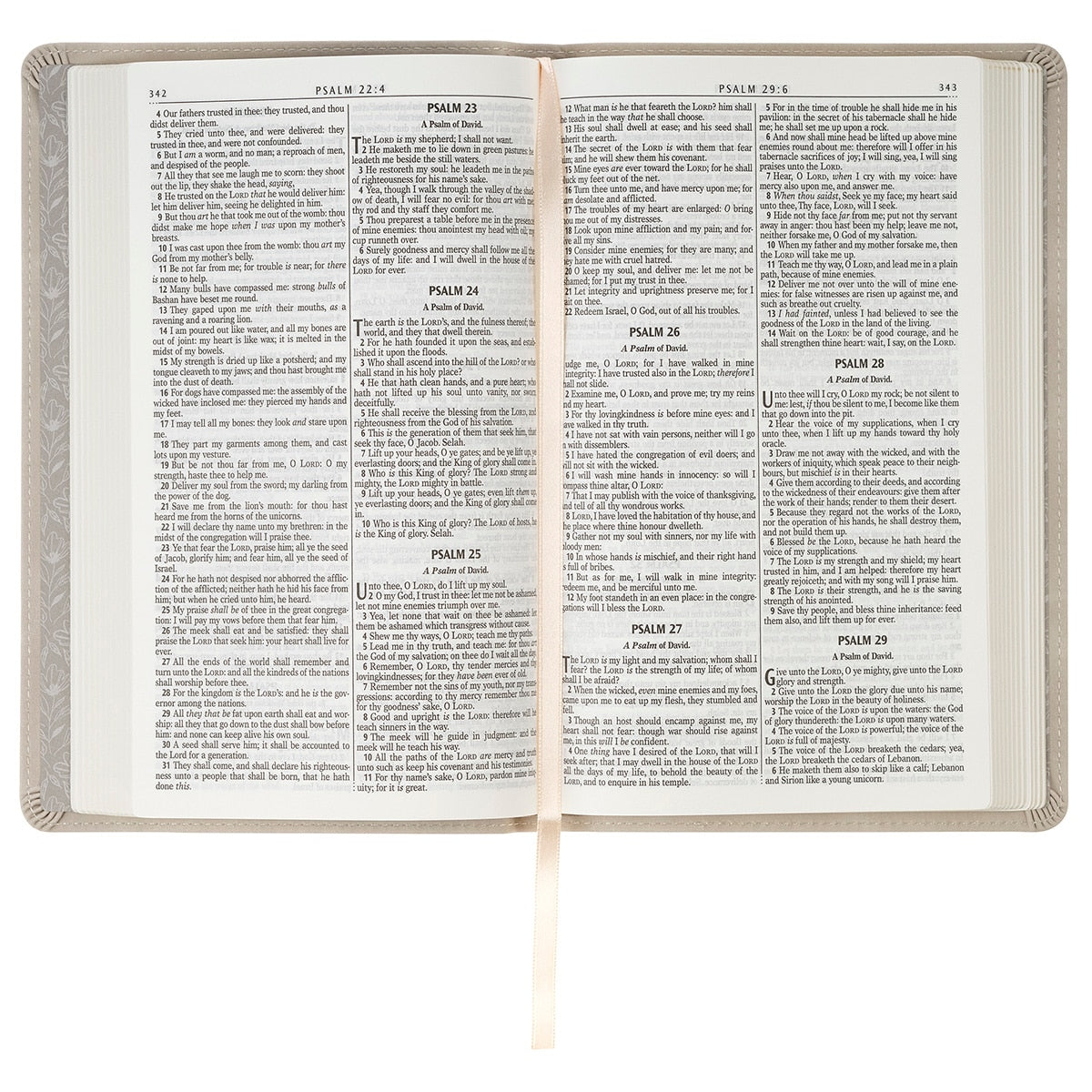 Taupe Floral Faux Leather King James Version Gift Edition Bible