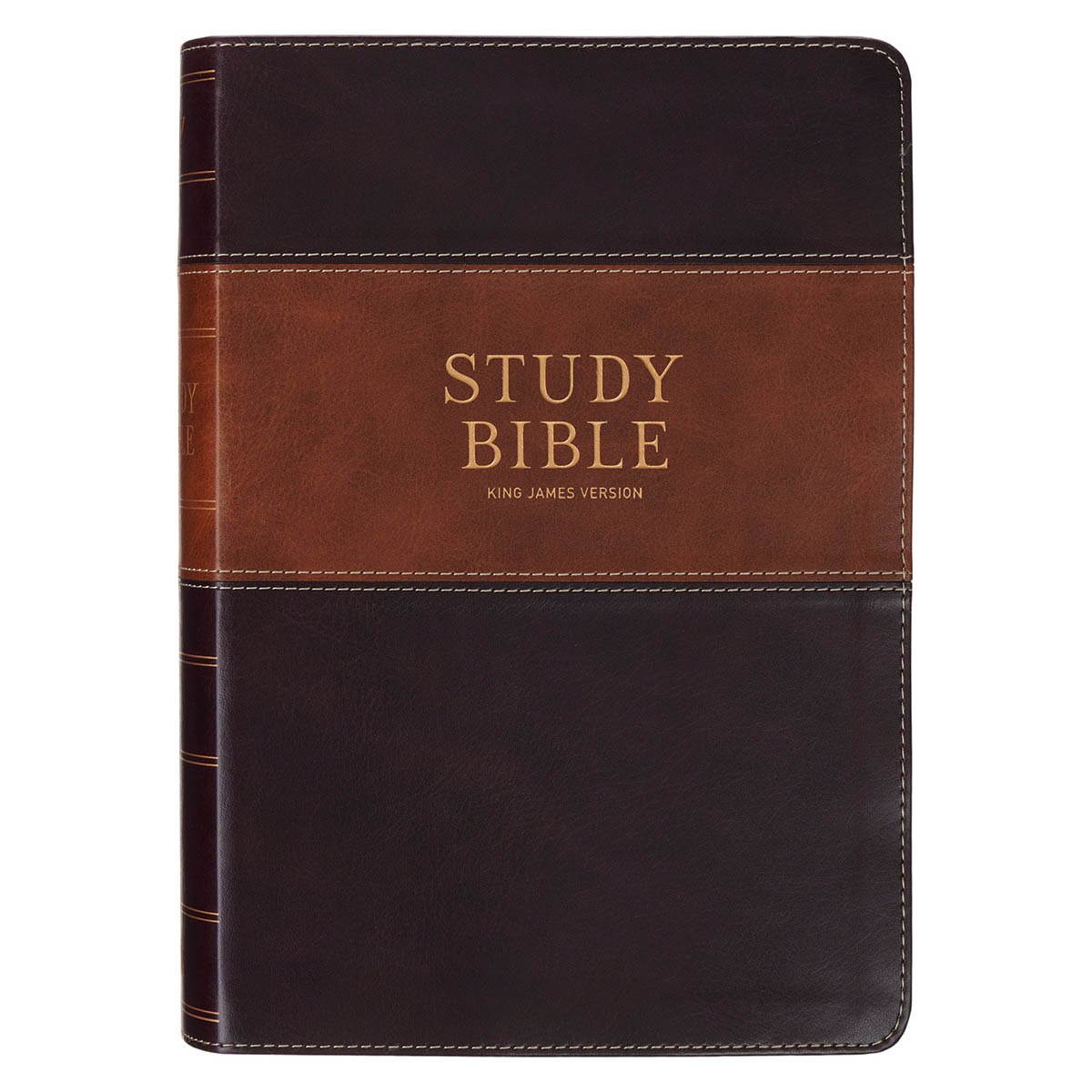 Burgundy and Toffee Faux Leather King James Study Bible with Thumb Index