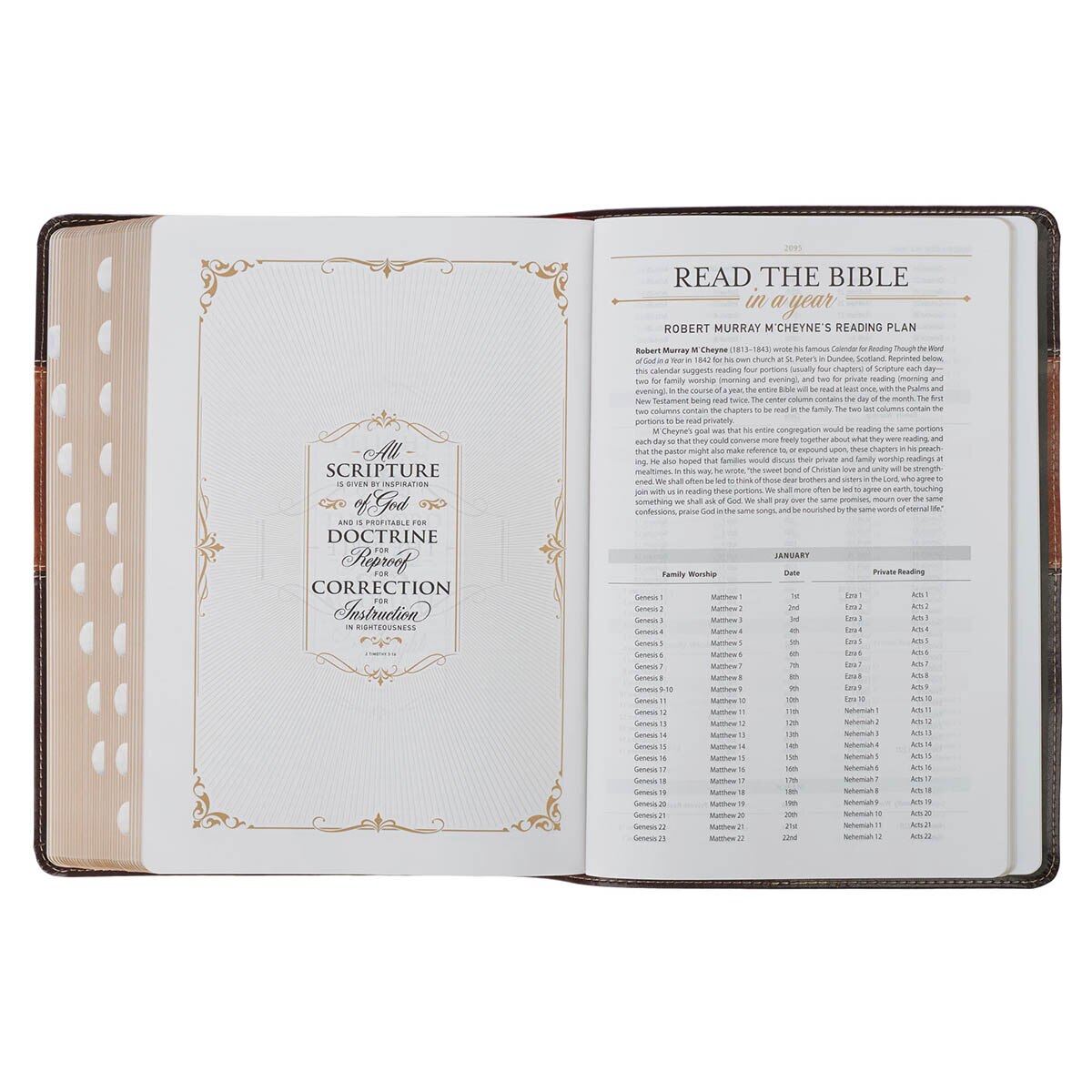 Burgundy and Toffee Faux Leather King James Study Bible with Thumb Index