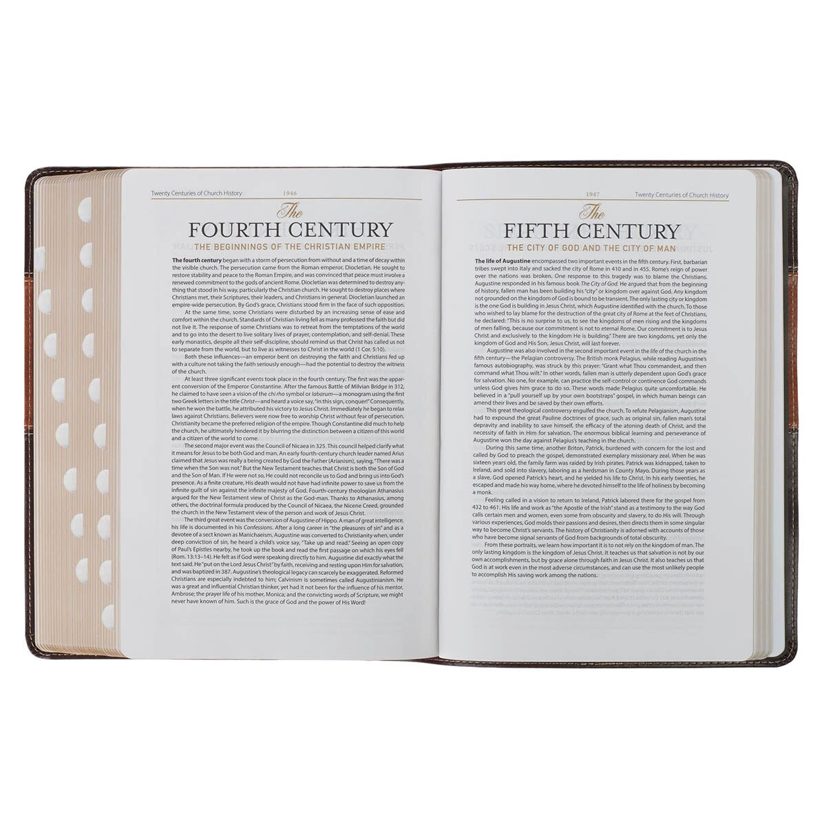 Burgundy and Toffee Faux Leather King James Study Bible with Thumb Index