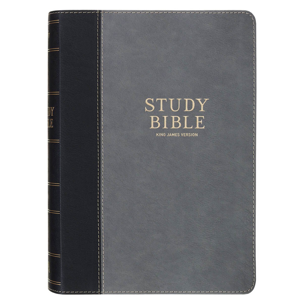 Black and Gray Faux Leather King James Study Bible with Thumb Index