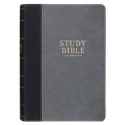 Black and Gray Faux Leather King James Study Bible with Thumb Index