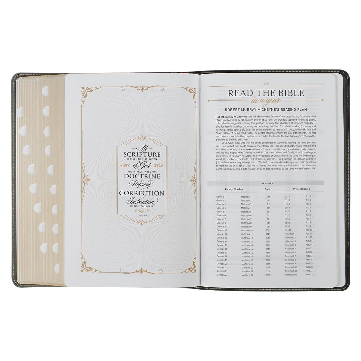 Black and Gray Faux Leather King James Study Bible with Thumb Index