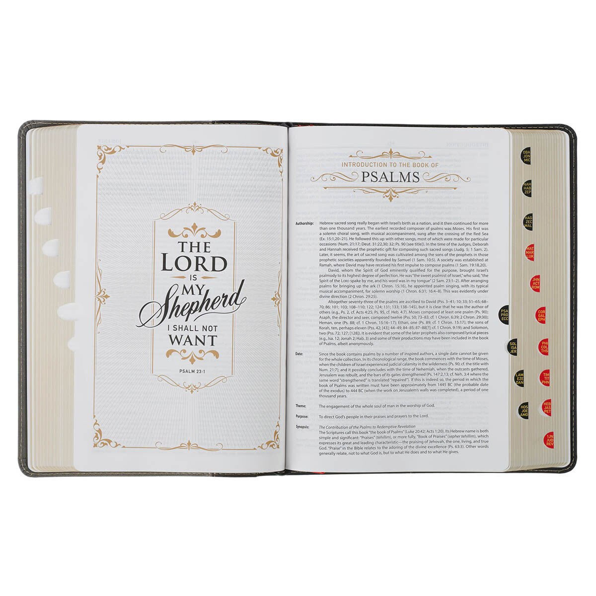 Black and Gray Faux Leather King James Study Bible with Thumb Index