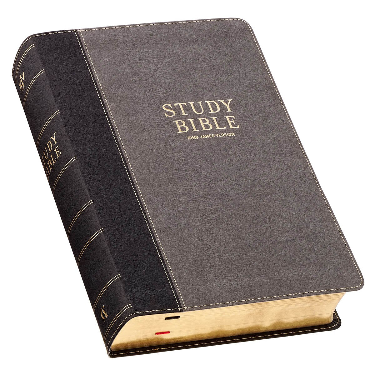 Black and Gray Faux Leather King James Study Bible with Thumb Index