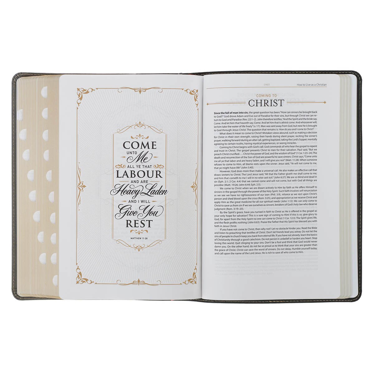 Black and Gray Faux Leather King James Study Bible with Thumb Index