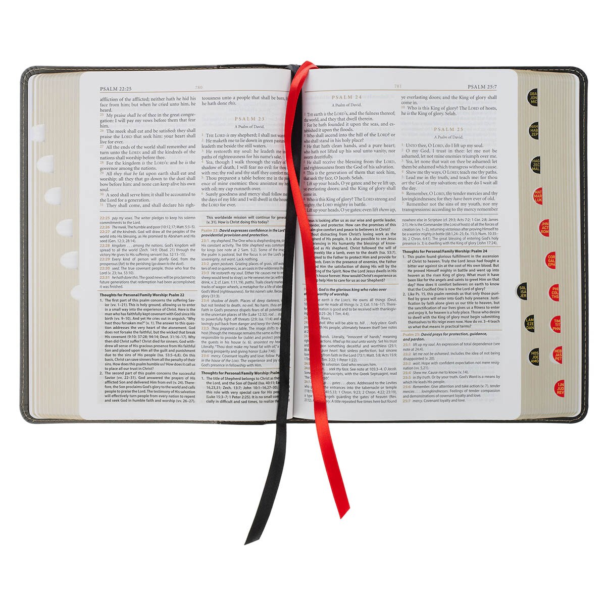 Black and Gray Faux Leather King James Study Bible with Thumb Index