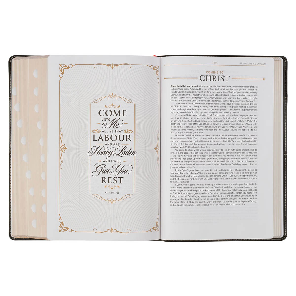 Black and Graphite Faux Leather Large Print King James Version Study Bible with Thumb Index