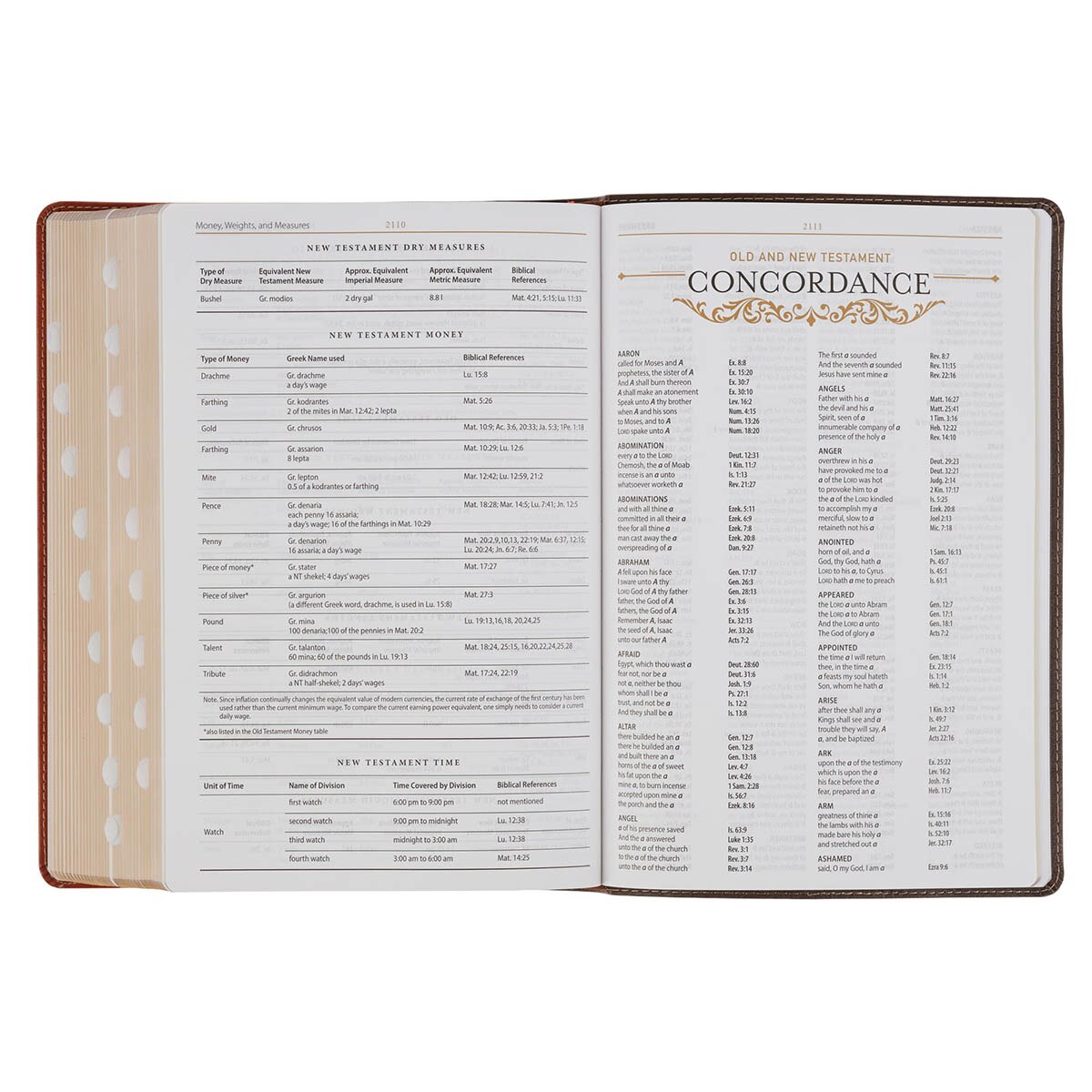 Dark Brown and Honey Brown Faux Leather Large Print King James Version Study Bible with Thumb Index