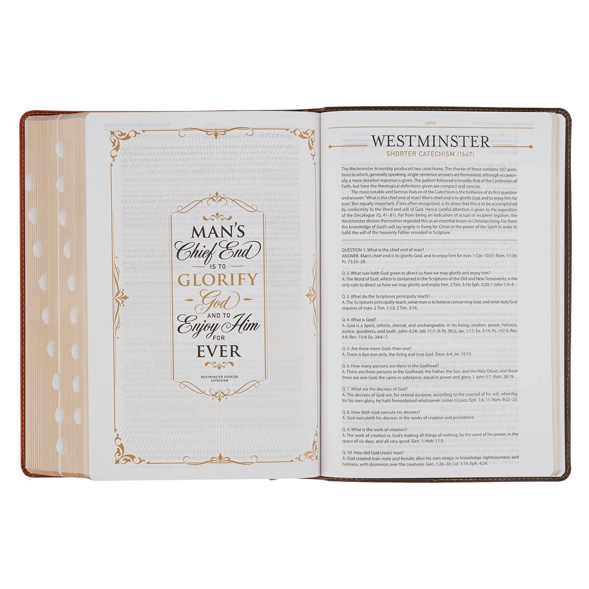Dark Brown and Honey Brown Faux Leather Large Print King James Version Study Bible with Thumb Index