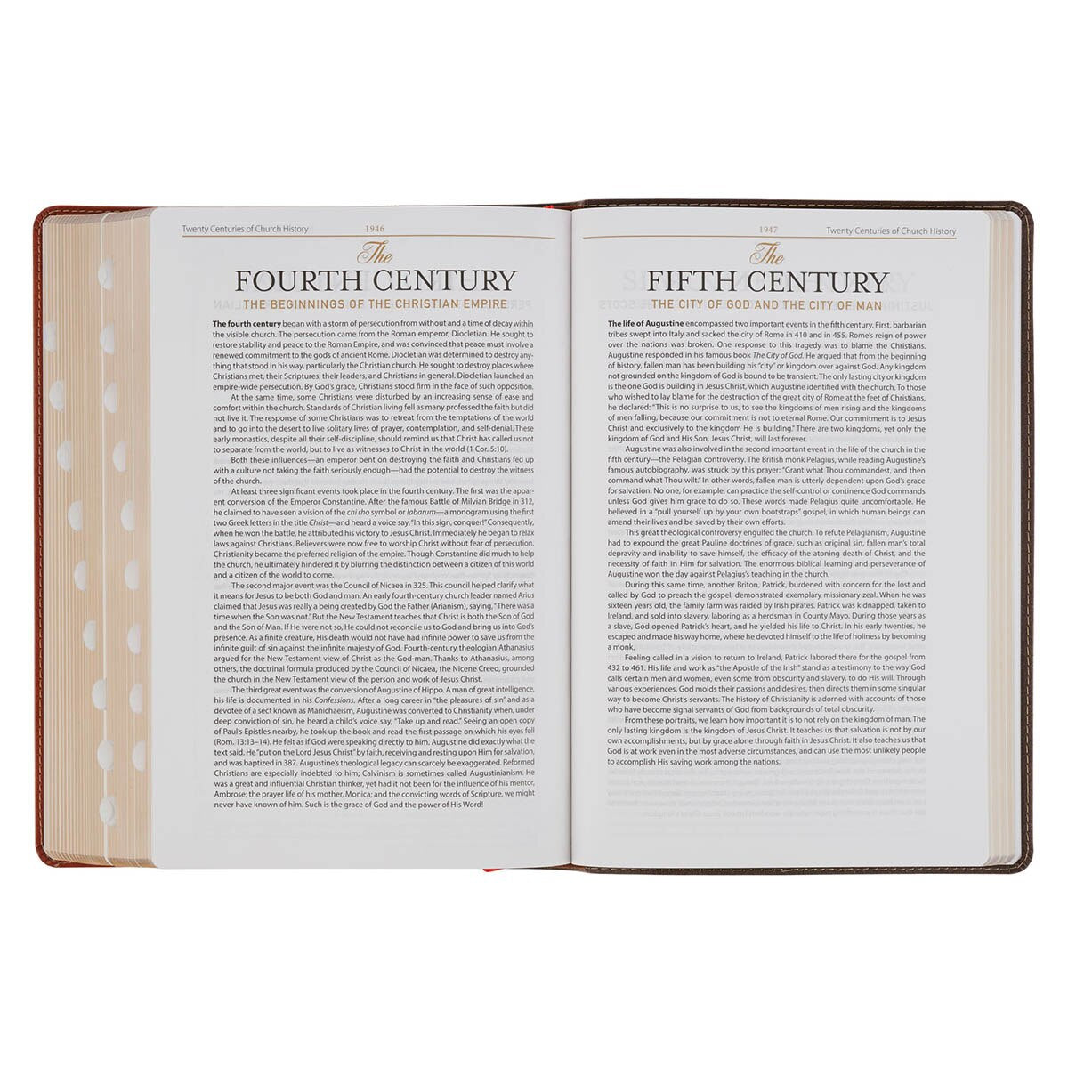 Dark Brown and Honey Brown Faux Leather Large Print King James Version Study Bible with Thumb Index