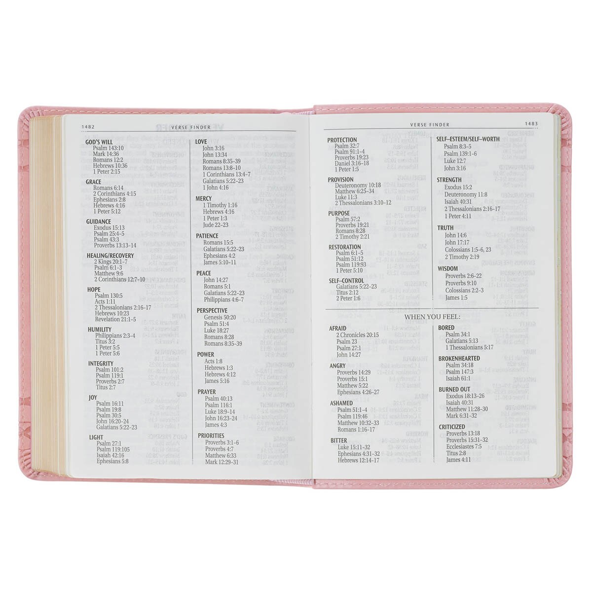 Crown of Thorns Pink faux Leather Large Print Compact King James Bible