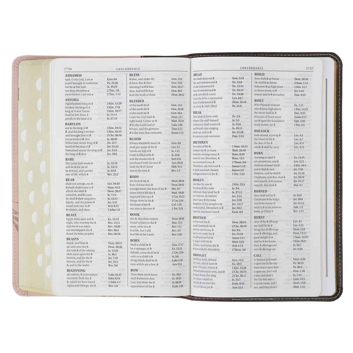 Espresso and Pink Faux Leather Standard-size King James Version Bible with Thumb Index