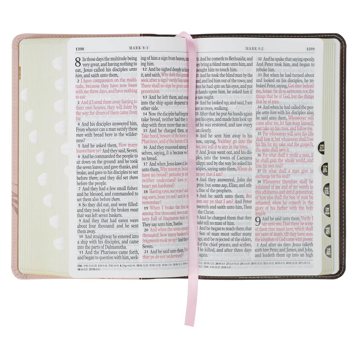 Espresso and Pink Faux Leather Standard-size King James Version Bible with Thumb Index