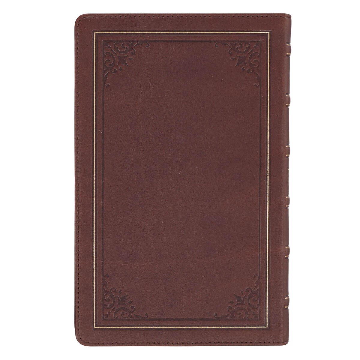 Triple Pane Frame Saddle Tan Full-grain Leather King James Version Deluxe Gift Bible with Thumb Index