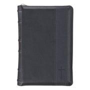 Black Faux Leather Personal-size Giant Print Zippered Compact King James Version Bible