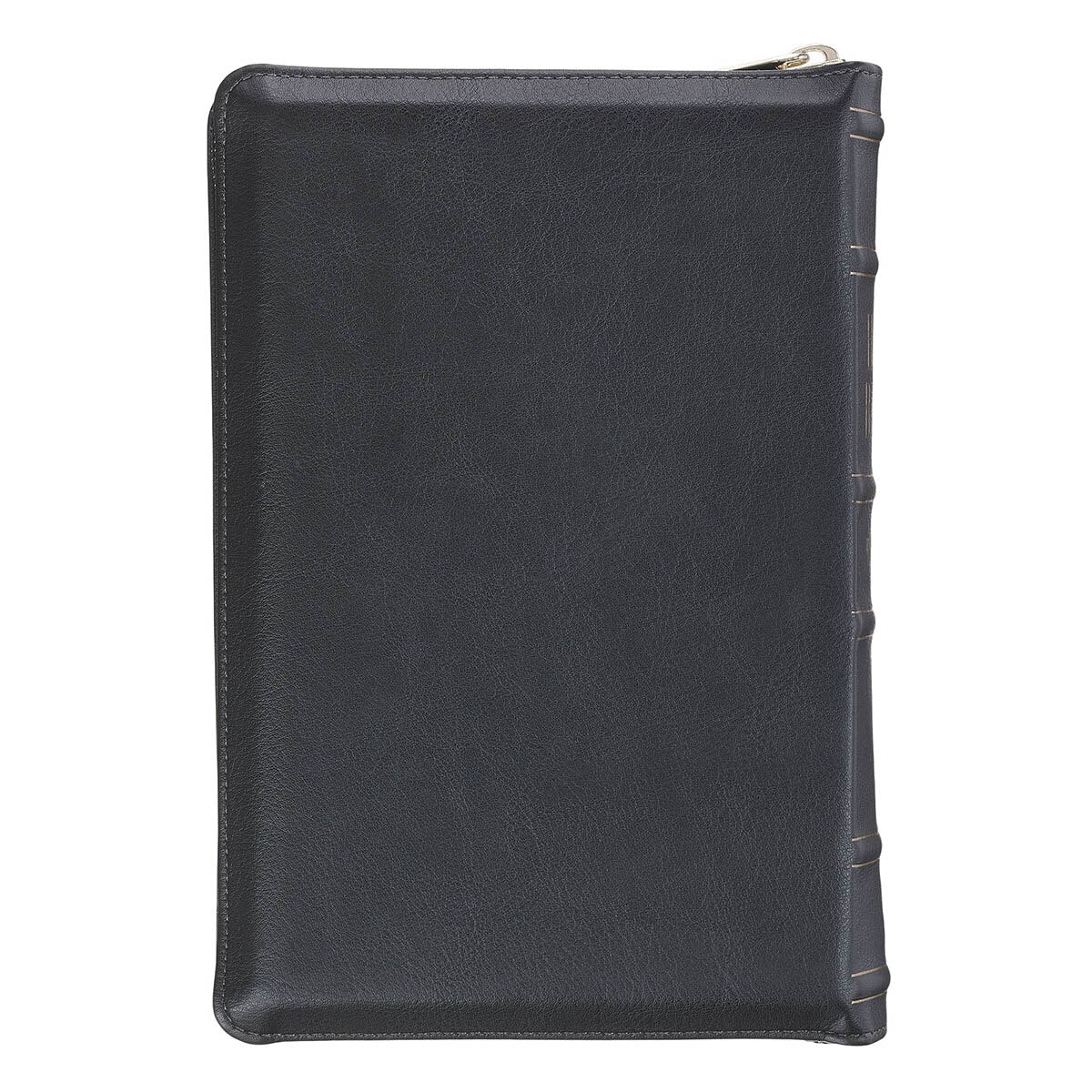 Black Faux Leather Personal-size Giant Print Zippered Compact King James Version Bible
