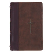 Spice-brown and Burgundy Faux Leather Personal-Size Giant Print Compact King James Version Bible