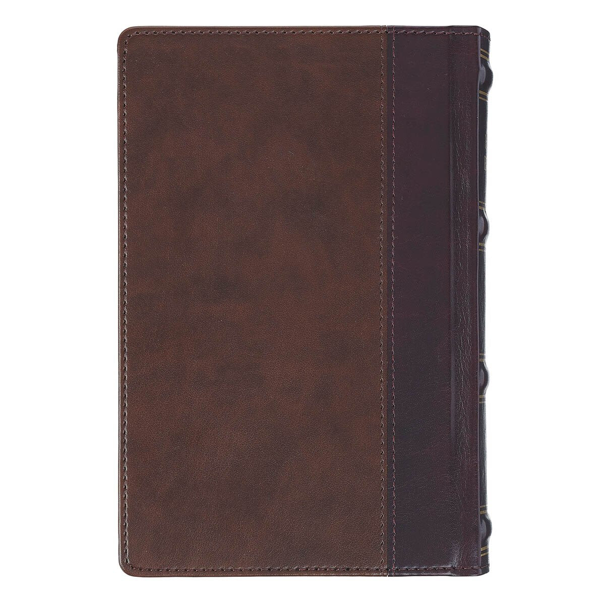 Spice-brown and Burgundy Faux Leather Personal-Size Giant Print Compact King James Version Bible