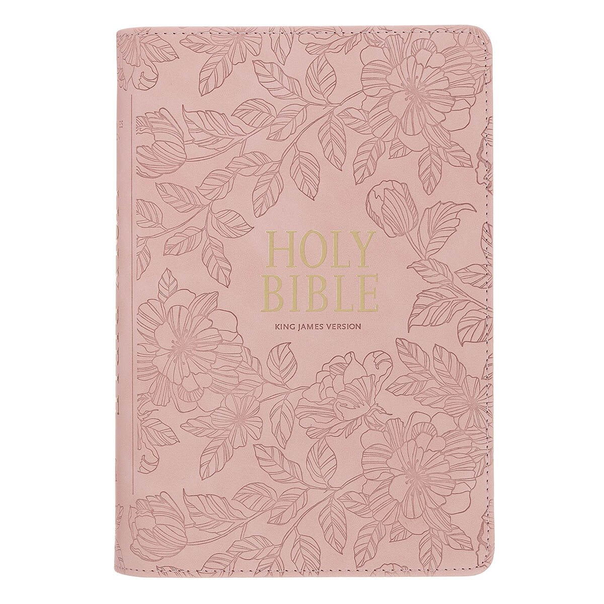 Blush Pink Faux Leather Personal-Size Giant Print Compact King James Version Bible