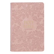 Blush Pink Faux Leather Personal-Size Giant Print Compact King James Version Bible