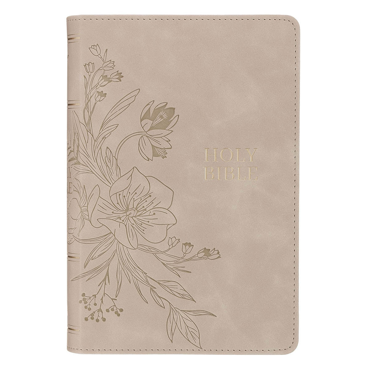 Taupe Faux Leather Personal-Size Giant Print Compact King James Version Bible