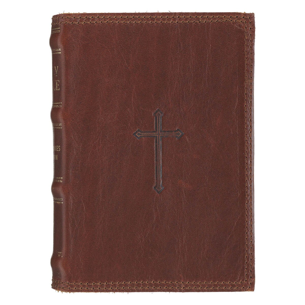 Spice-brown Genuine Leather King James Version Pocket Bible