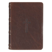 Mahogany Brown Genuine Leather Large Print Compact Bible