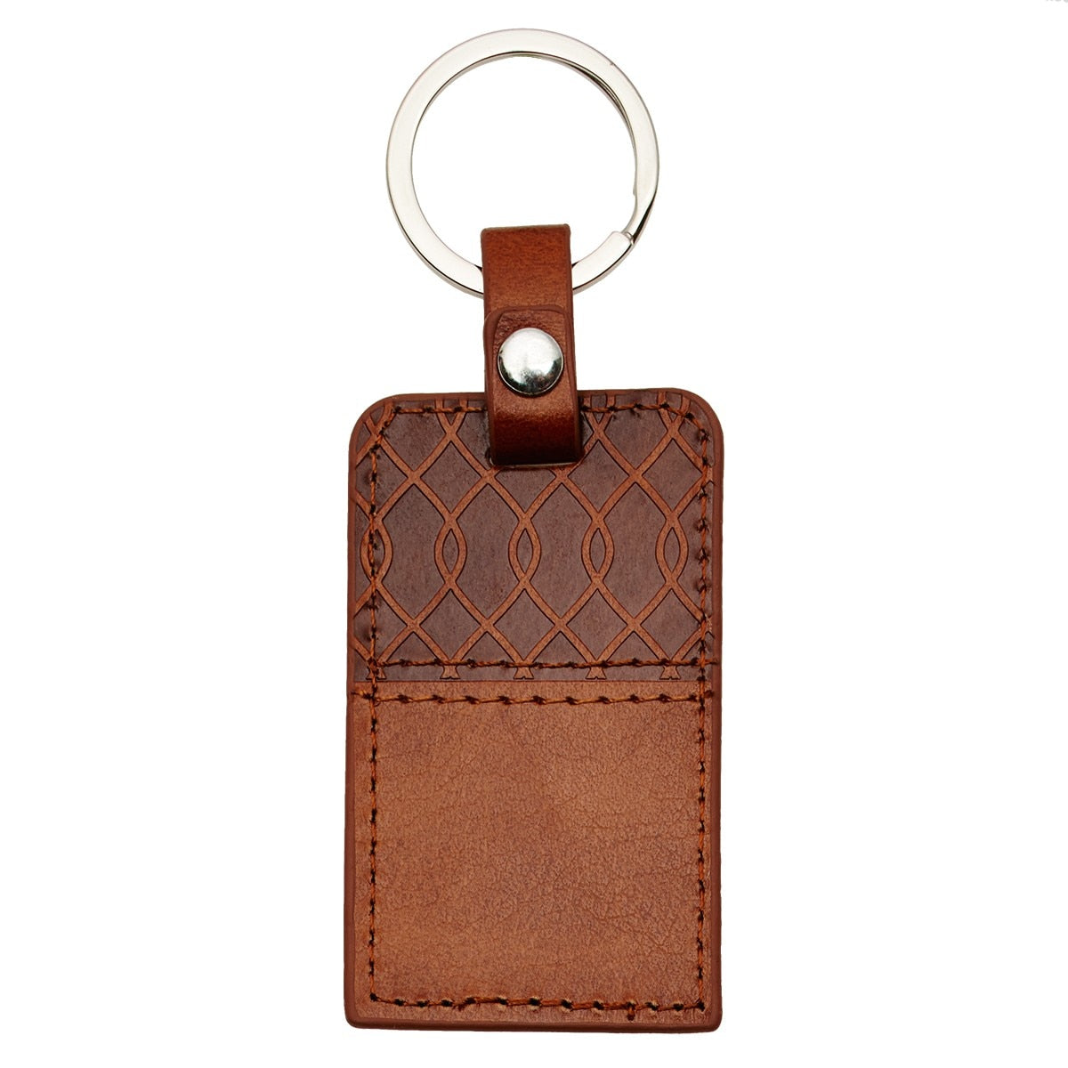  I Know the Plans Tawny Brown Faux Leather Key Ring - Jeremiah 29:11